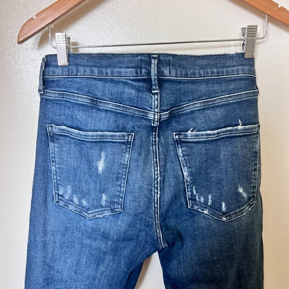 AGOLDE Sophie Ankle Skinny Distressed Denim Jeans In Blue Wash 28​​​​​​​​​​​
